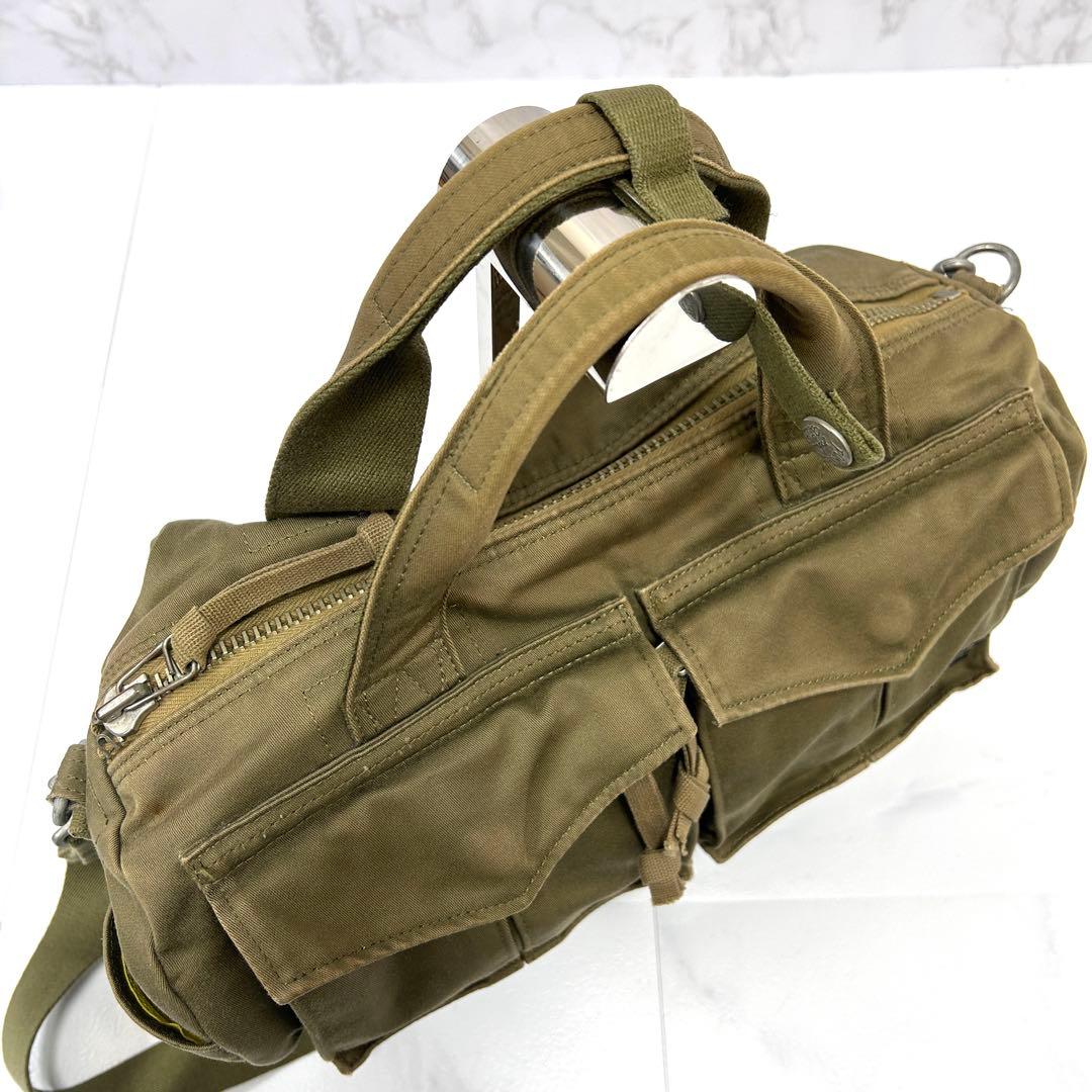 y2k PORTER ラブ&ピース 2way ミニボストンバッグ カーキ