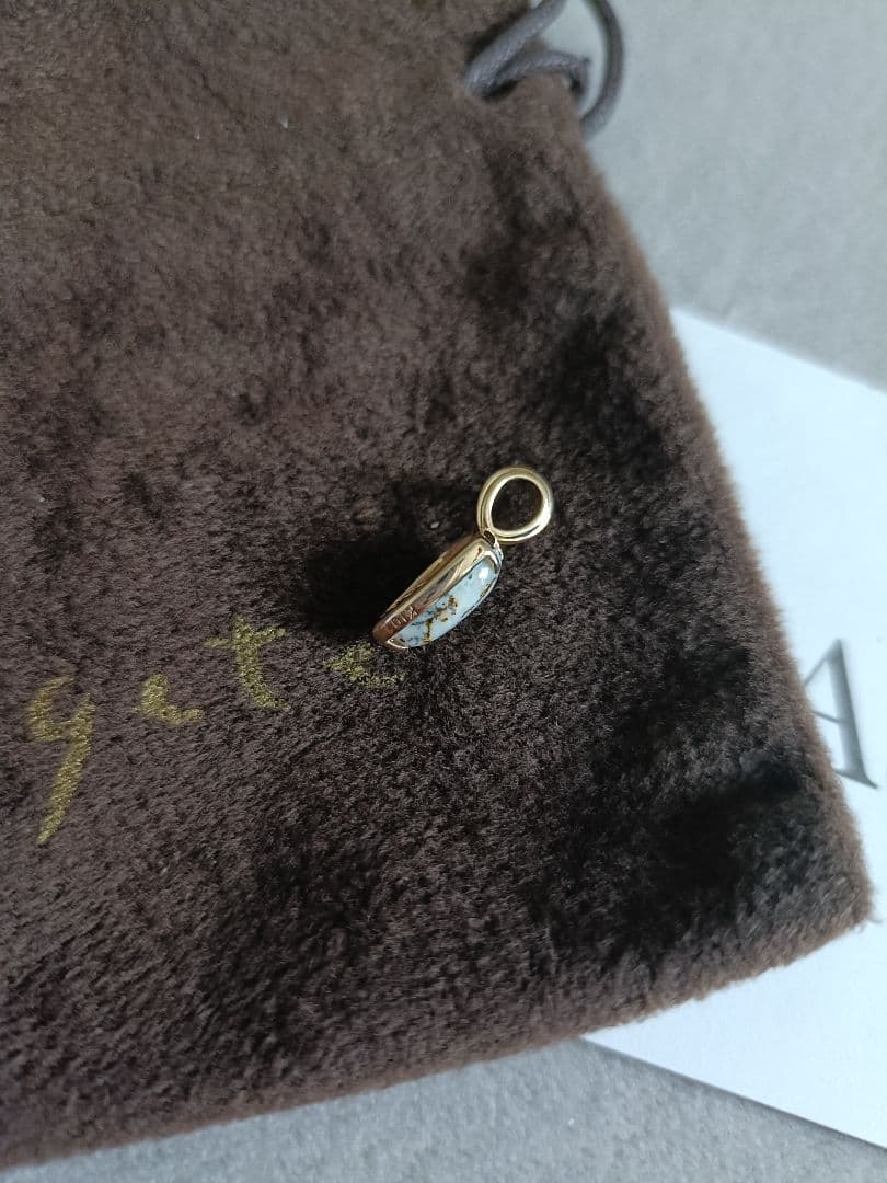 【美品】アガット K10 デンドライトオパール チャーム