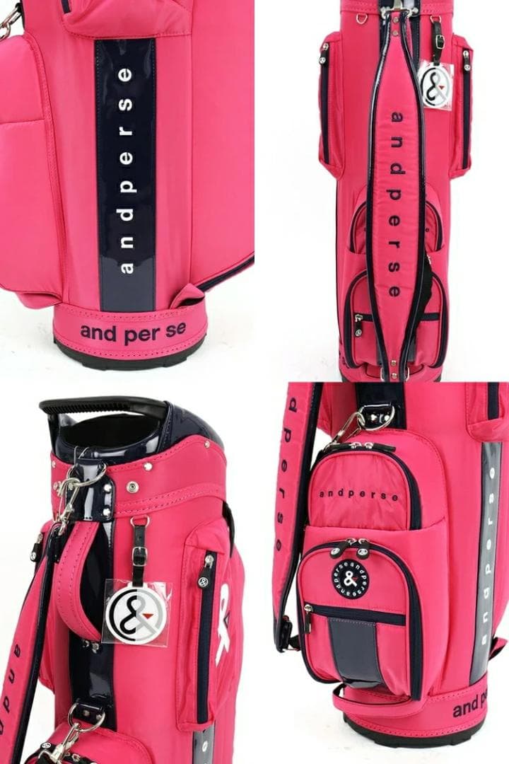 新品 and per se アンパスィ キャディバッグ AUS7305 ピンク