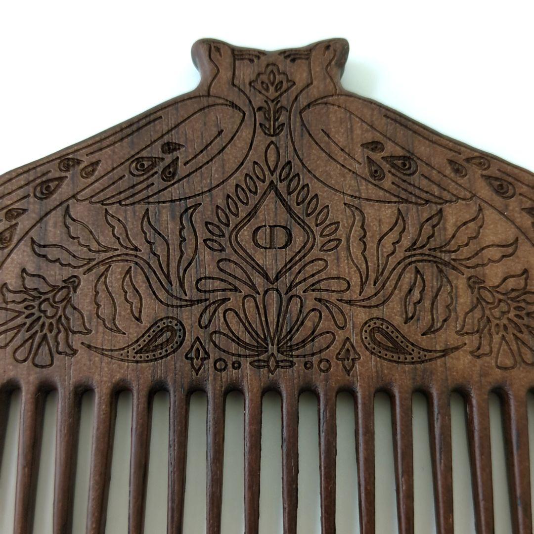 クリスチャンディオール ロゴ入り コーム くし ブラウン ウッド【美品】