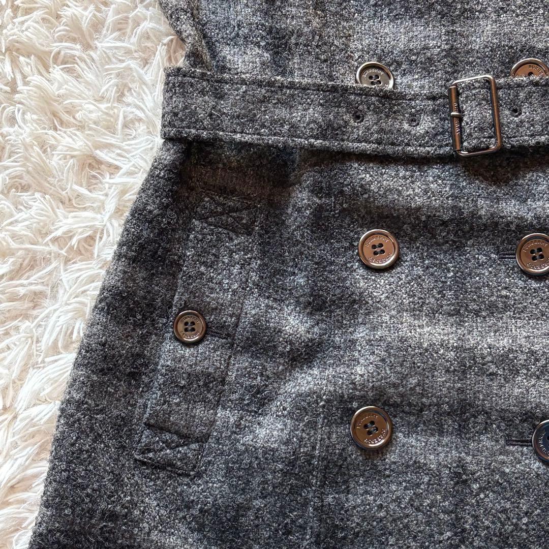 美品 BURBERRY LONDON ウールワンピース アルパカ混 グレー40