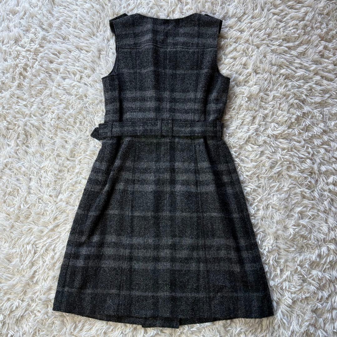 美品 BURBERRY LONDON ウールワンピース アルパカ混 グレー40
