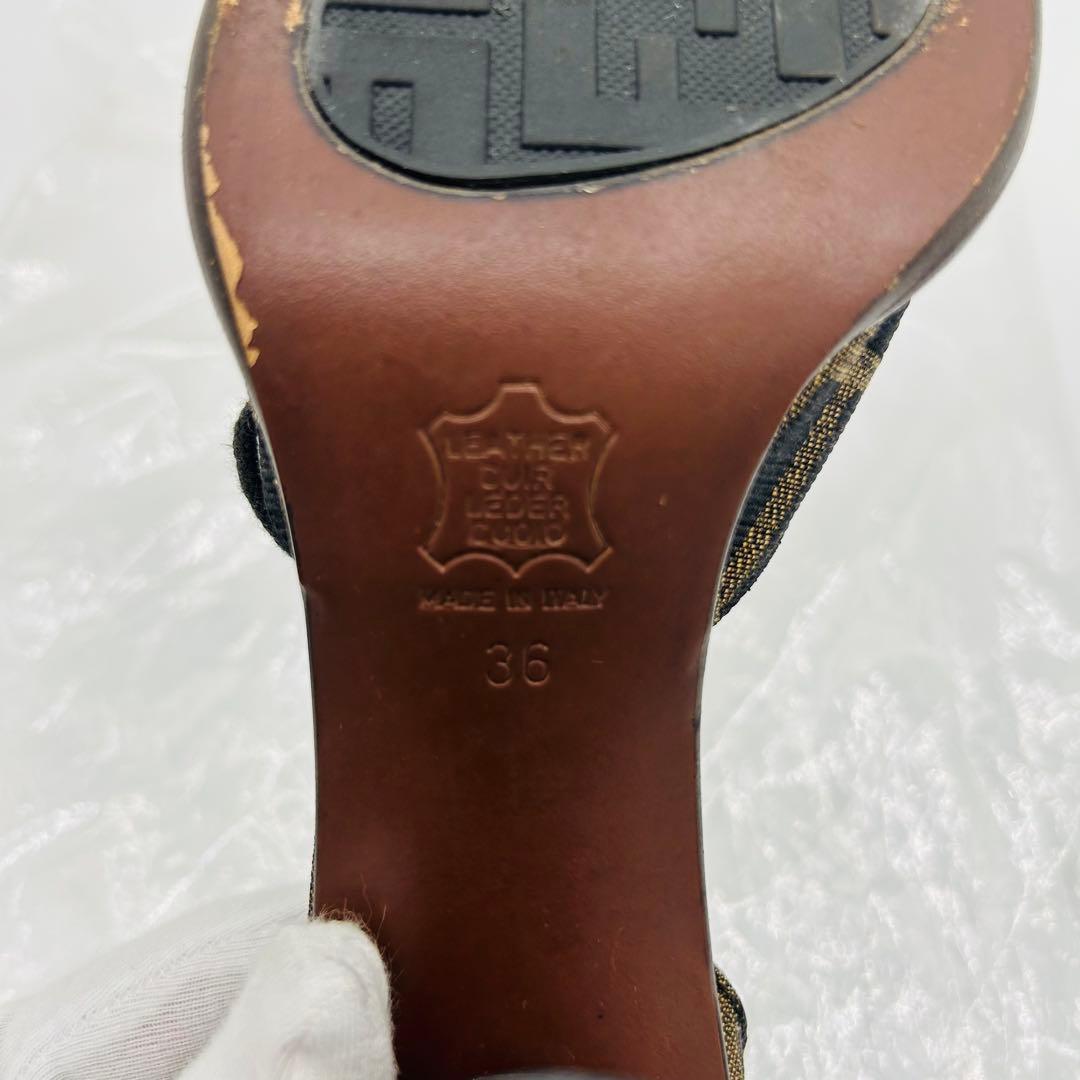 FENDI フェンディ ズッカ柄 ヒール サイズ36 23cm 花柄