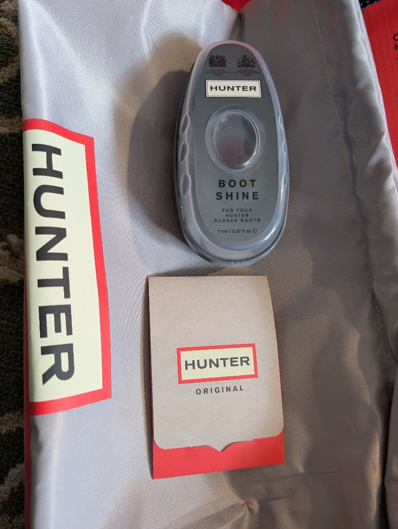 HUNTER ブラックラバー長靴 バックル付き