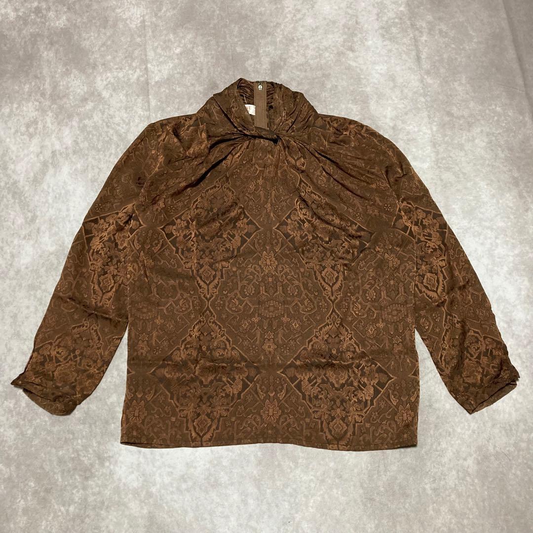 希少　ロエベ　LOEWE (40) ブラウス　トップス　総柄　シルク100%