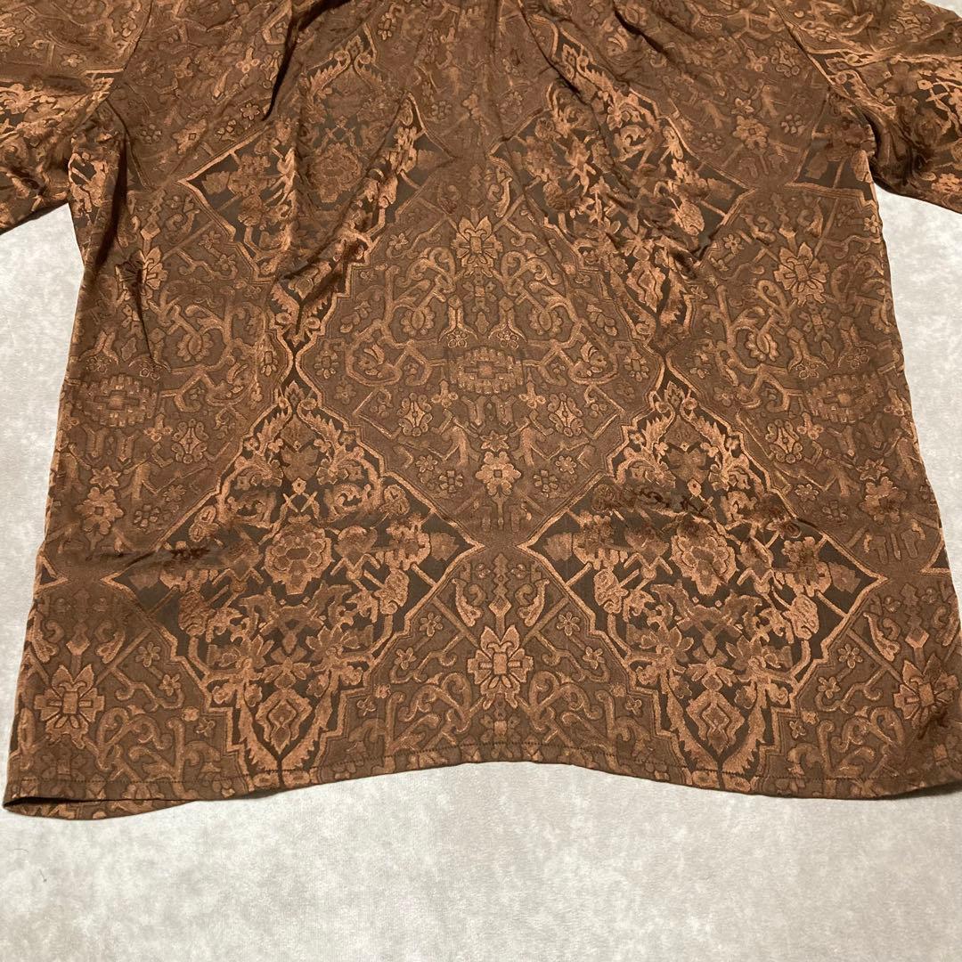 希少　ロエベ　LOEWE (40) ブラウス　トップス　総柄　シルク100%