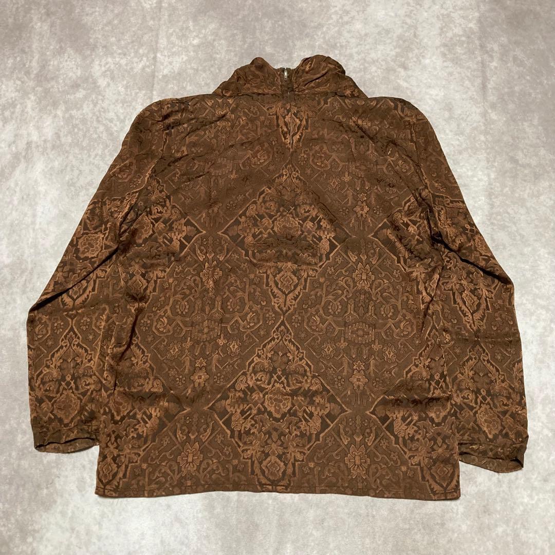 希少　ロエベ　LOEWE (40) ブラウス　トップス　総柄　シルク100%