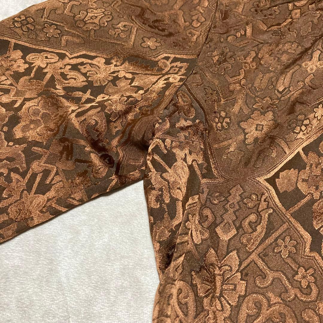 希少　ロエベ　LOEWE (40) ブラウス　トップス　総柄　シルク100%