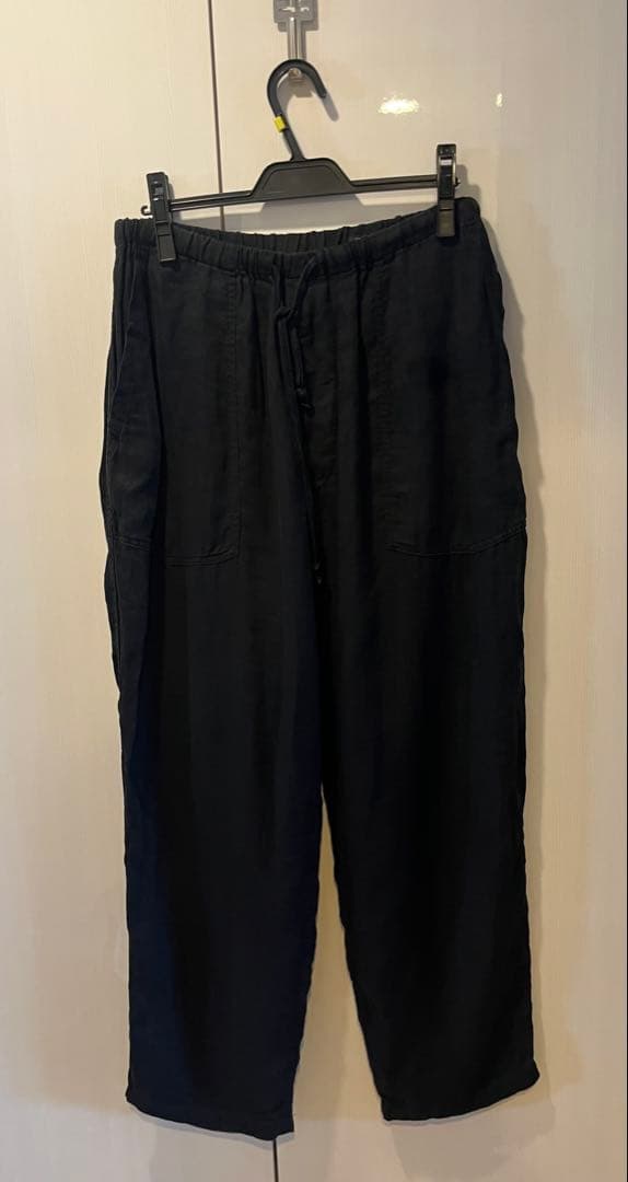 定価57200円 COMOLI リネンWクロス ドローストリングパンツシルク製品