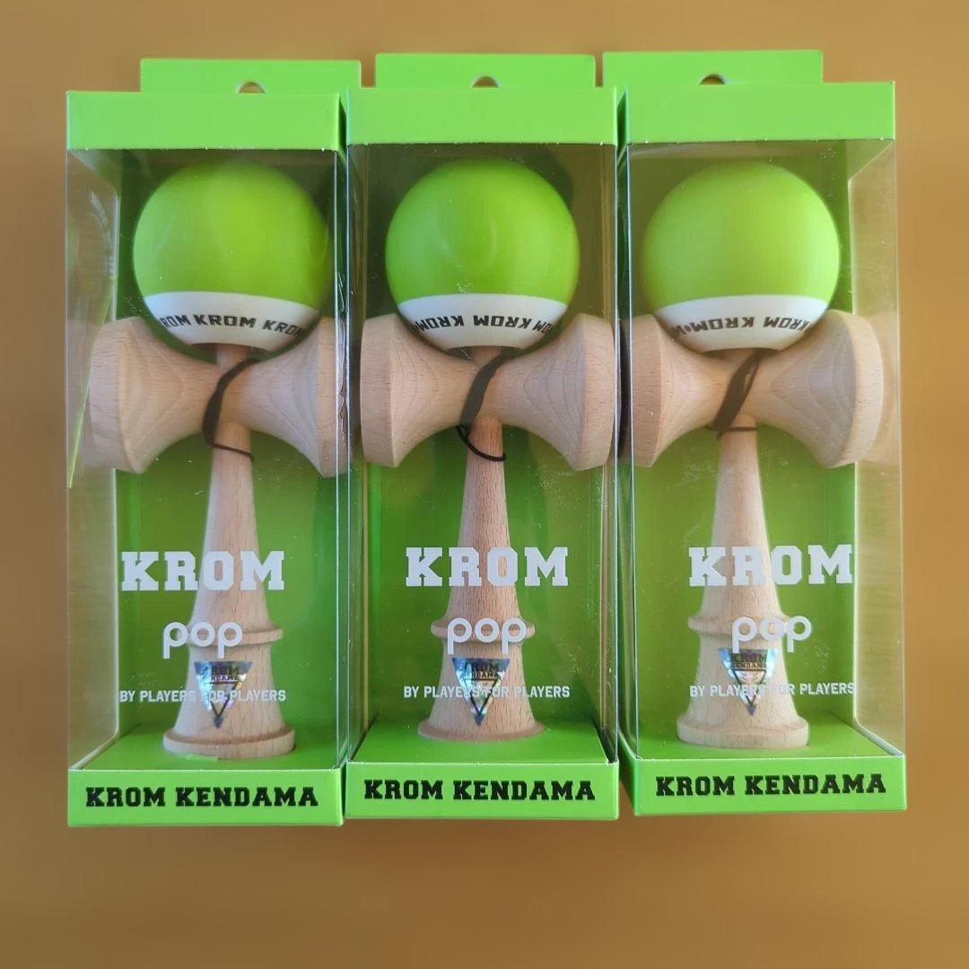 KROM けん玉 黄緑 3本セット