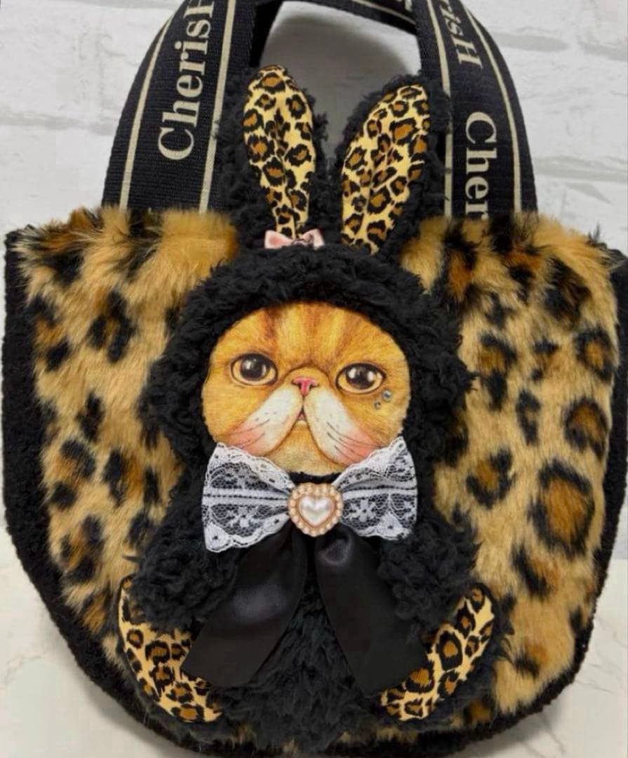 ゆ*ら様 コヤンイサムチョン♡レオパードファー♡クムくん♡ラウンドトートバッグ