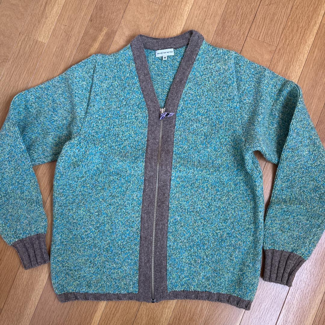 DRIES VAN NOTEN　配色　ジップニットカーデ