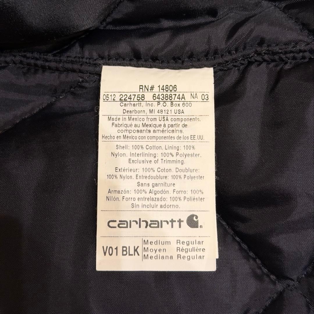 極美品Carhartt カーハート ダックベスト M 黒 メキシコ製