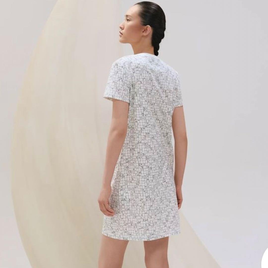 『未使用品』HERMES エルメス ボルデュック・チェック ドレス 34