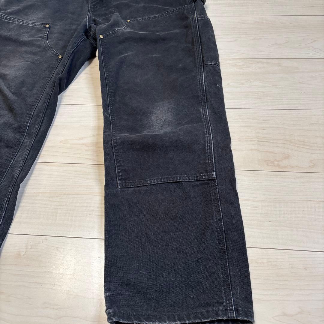 カーハート ダブルニー 黒 ブラック 34✖️30 希少サイズ USA製