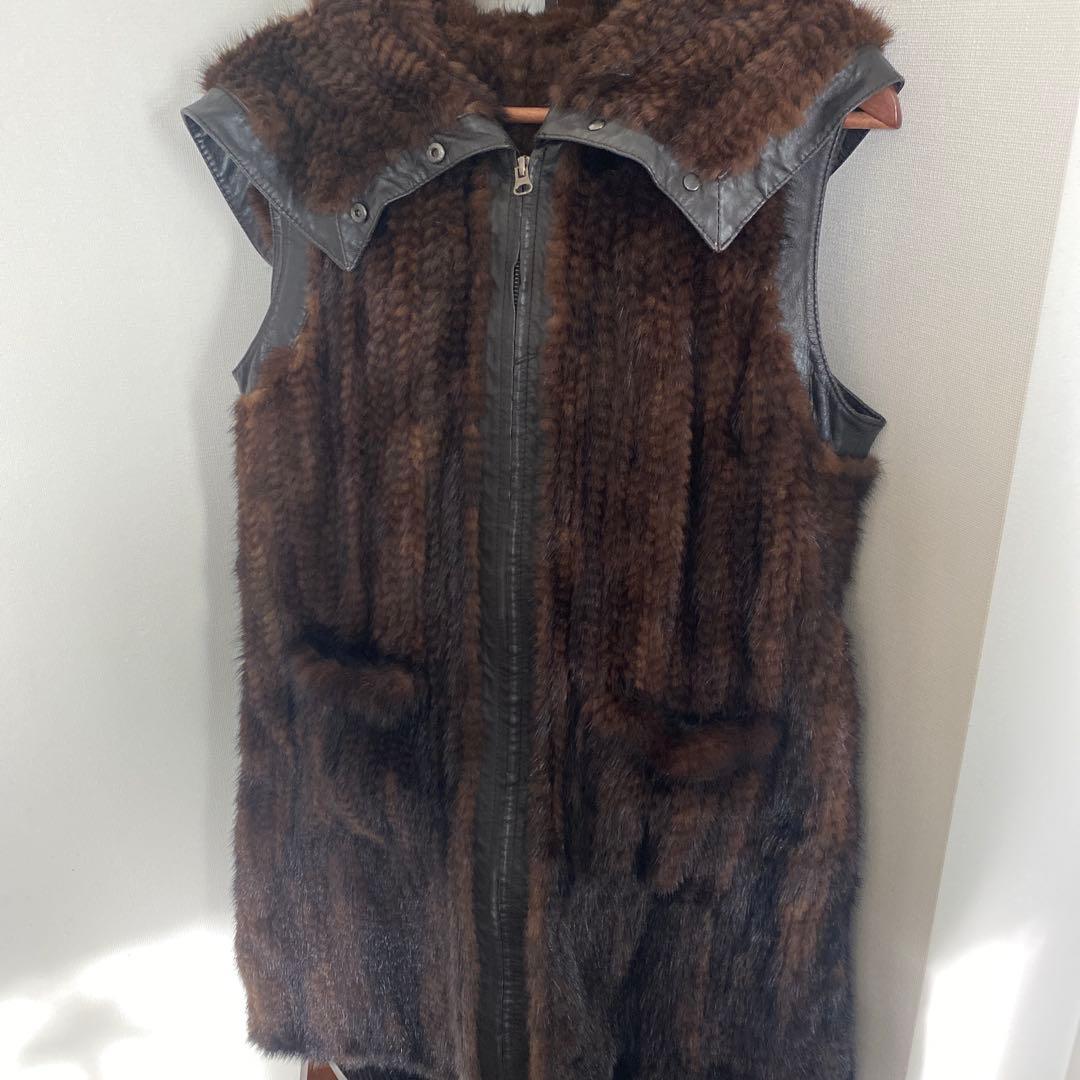 ミンクロングベストフード付き