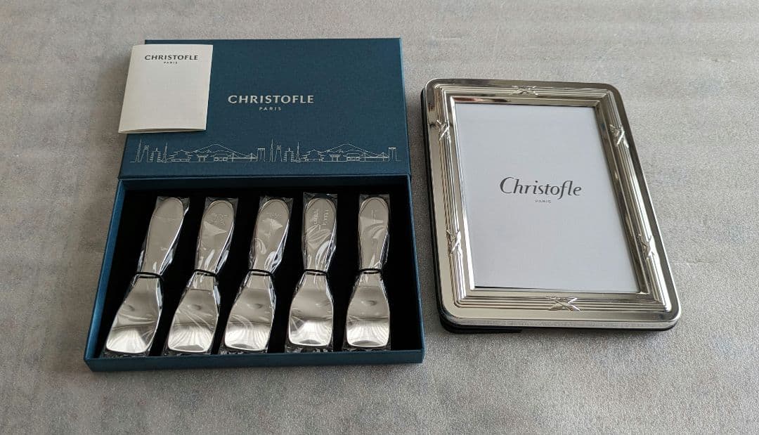 クリストフル　日本限定アイスクリームスプーンとフォトフレームのセット
