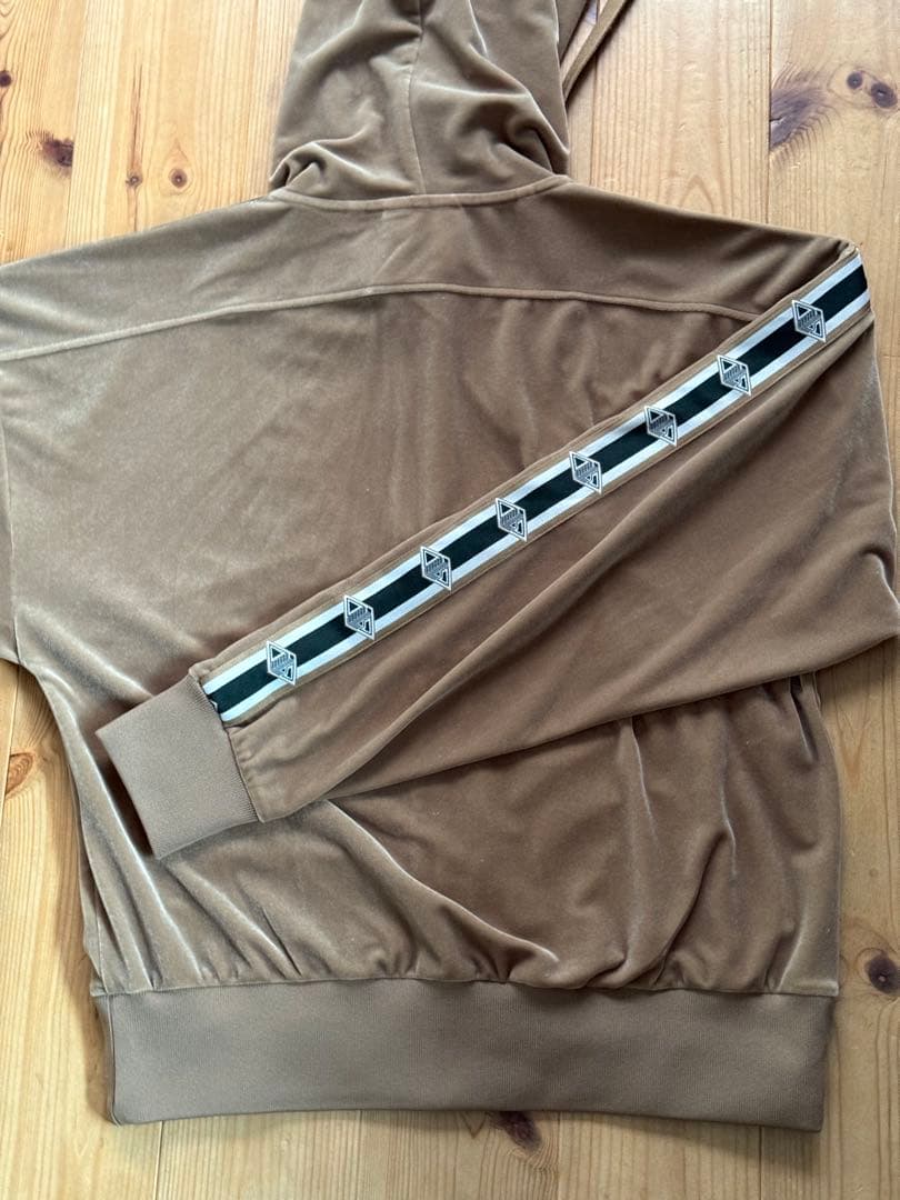 LACOSTE ブラウン パーカー レディース ベロア ライン