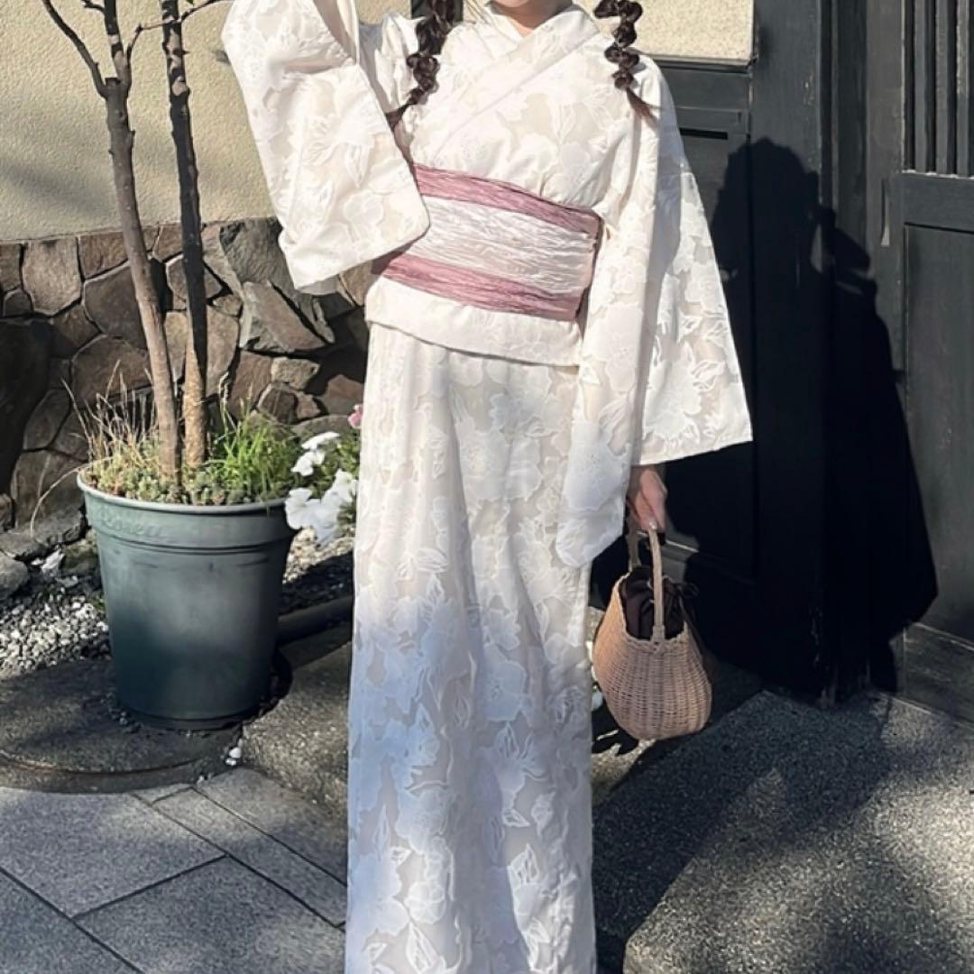 3点セット2Wayオーガンジー花柄セパレート浴衣　レギュラー　GRL グレイル