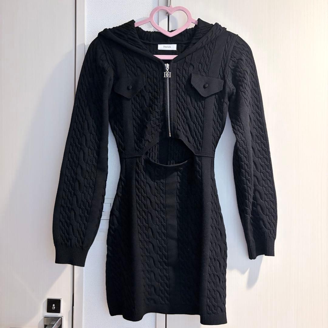 あ*様 ♡ ダーリッチ Darich ♡ オープンケーブルニットミニワンピース