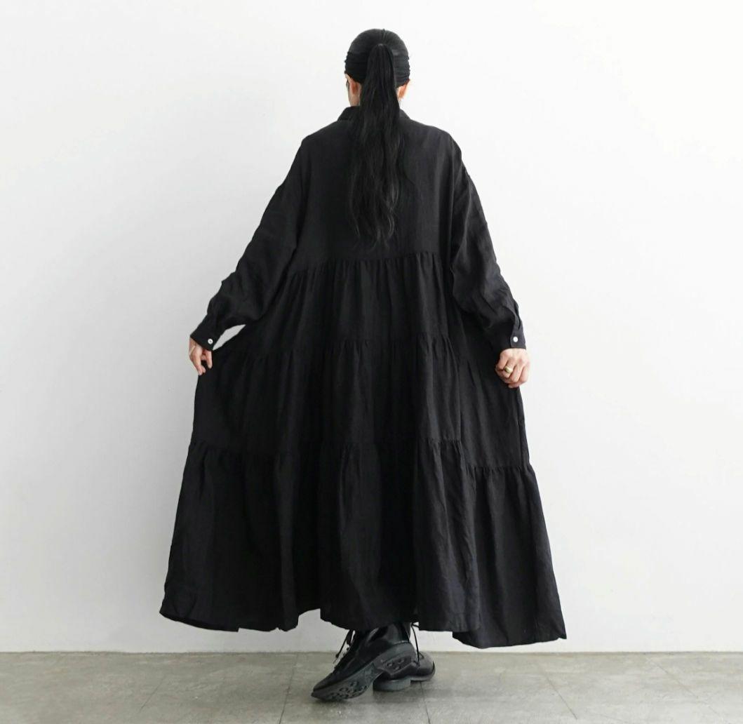 ichi-Antiquites**リネンティアードワンピース