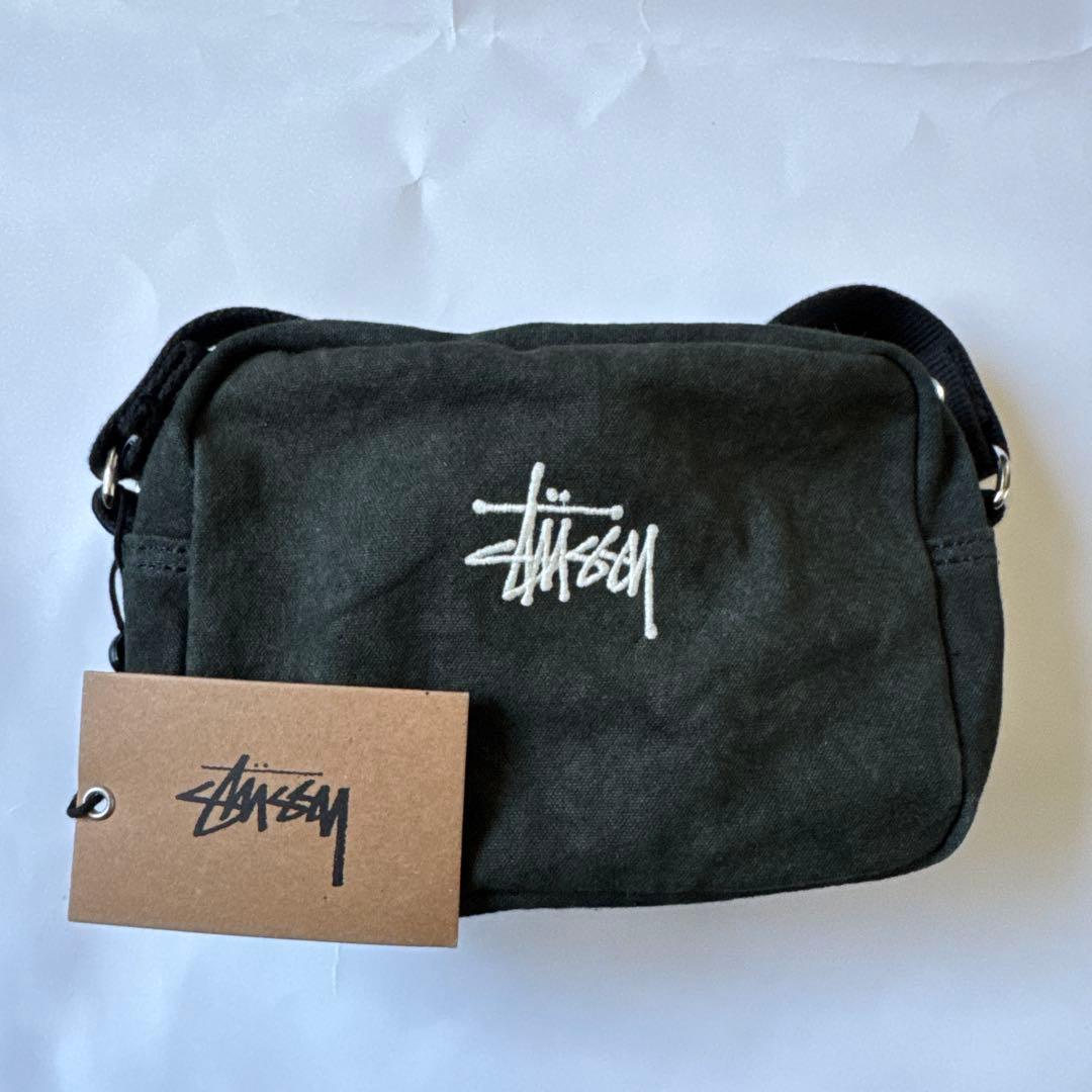 STUSSY ステューシー キャンバス サイド ポーチ ブラック