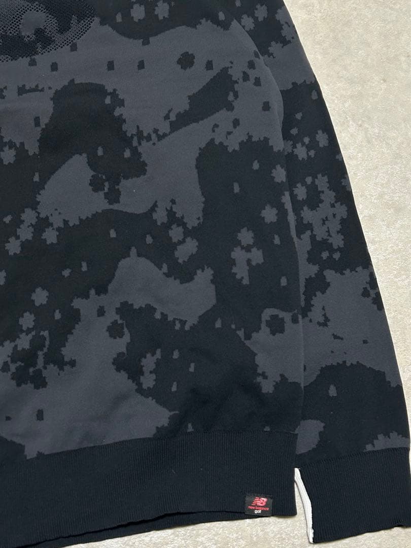 未使用級 ニューバランスゴルフ カモフラ柄 ストレッチ ニット サイズ6
