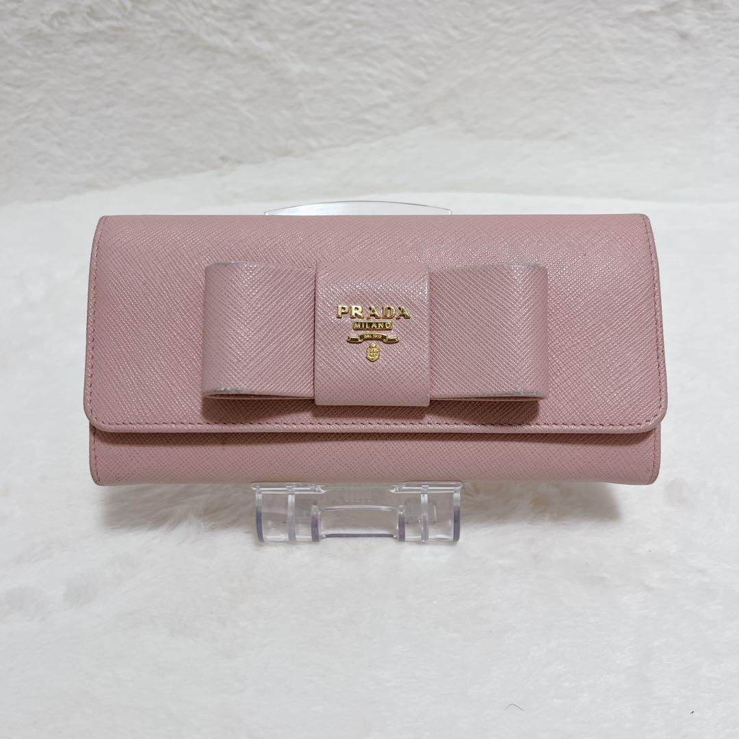 【箱付き✨美品】PRADA 長財布 フラップ サフィアーノ 長財布 ピンク
