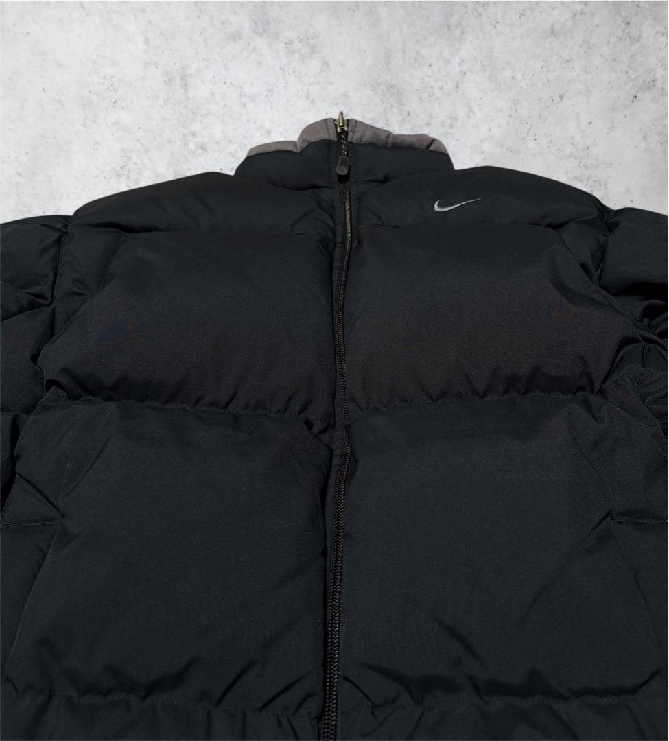 00s NIKE ナイキ リバーシブル 刺繍ロゴ ダウンジャケット 肉厚 短丈