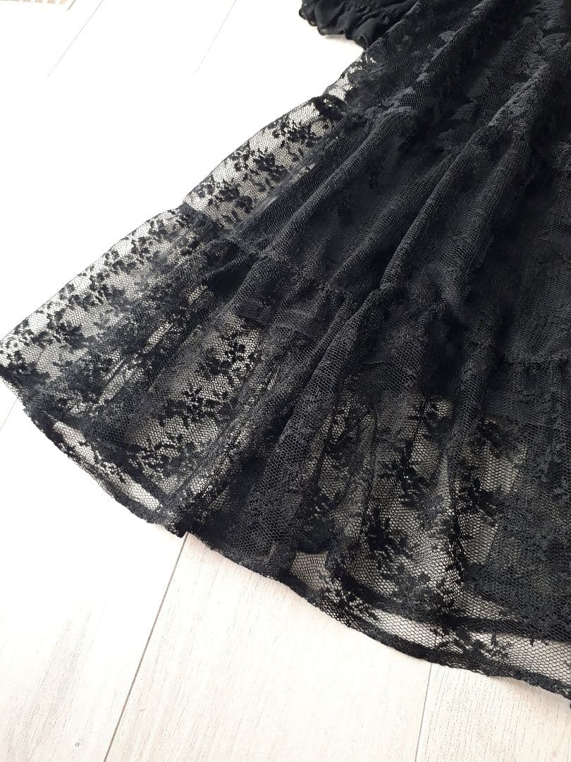 axes femme フリル 総レース ワンピース