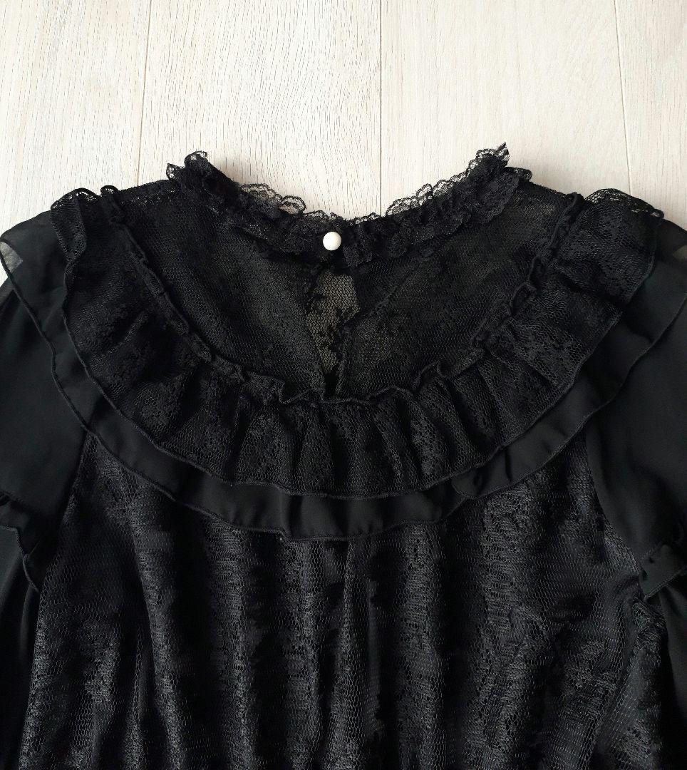 axes femme フリル 総レース ワンピース