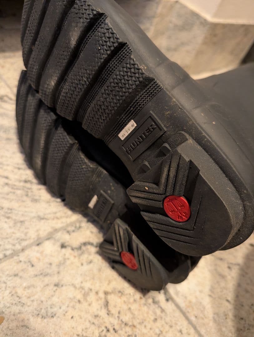 HUNTER ネイビー 長靴　バックル付き