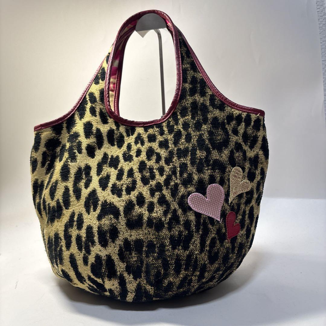 【美品】シンクビー！ アニマルハート ハンドバッグ レオパード 希少 ゴージャス