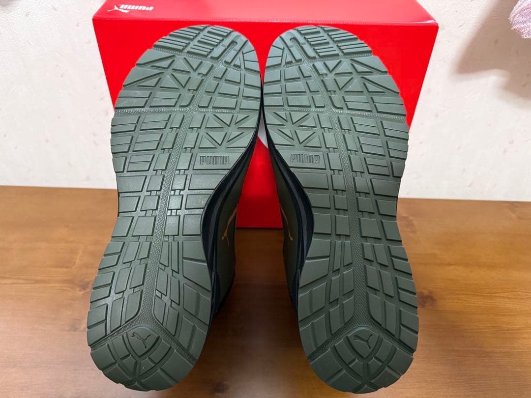 プーマ安全靴#63.362 27.0cmライダー・オリーブディスクミッド