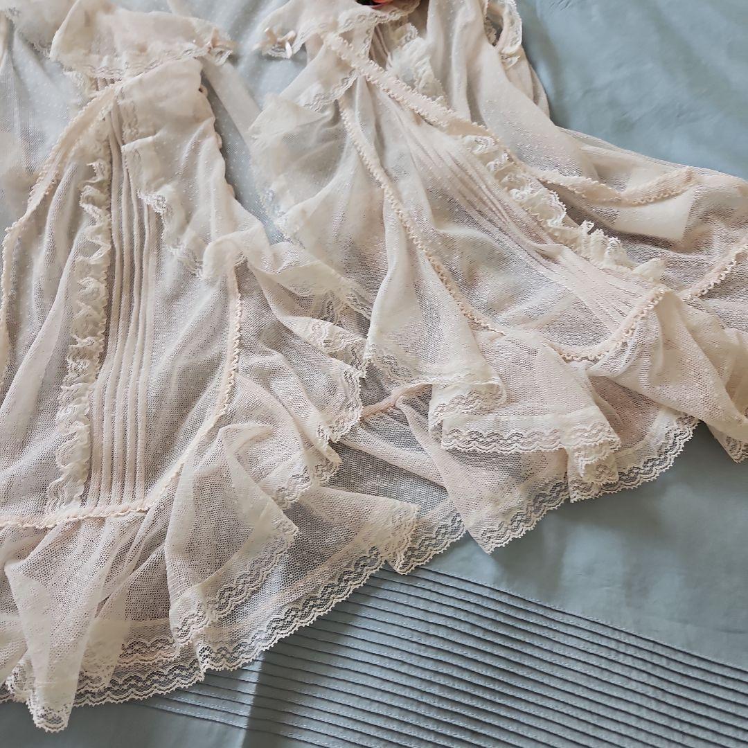 ★ピンクハウス★❤️ドットチュールベスト✨レースがたっぷり✨キナリ