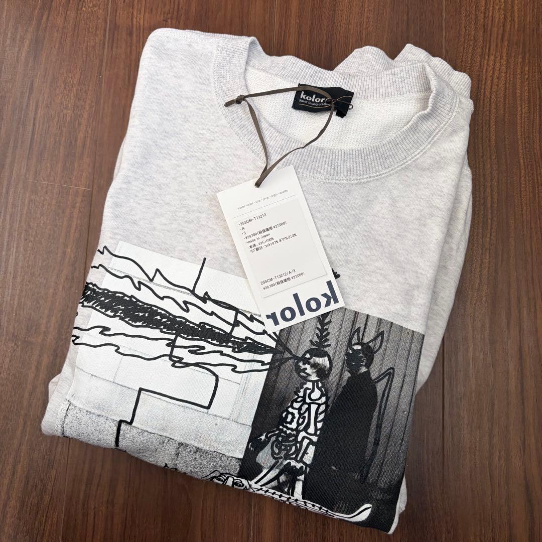 D*t様 カラー KOLOR 手書き天竺プリント　スウェット