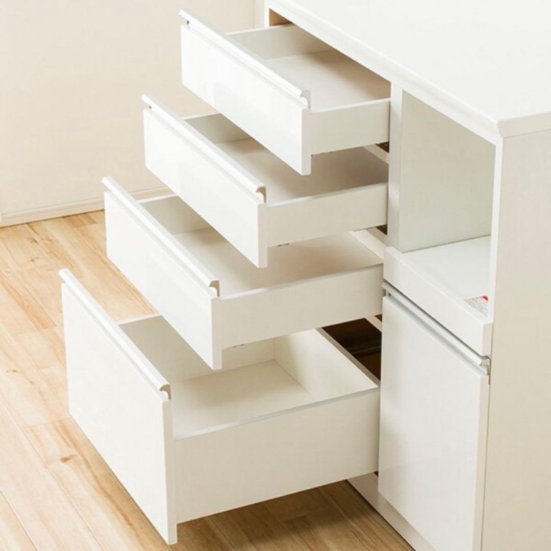 年末大幅値引！ ニトリ UV鏡面 食器棚 90 レジューム キッチンボード 高級