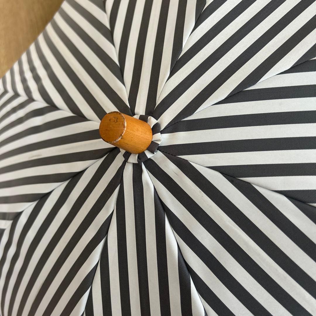 サンバリア100 2段折 白黒ストライプ 木曲がり手元