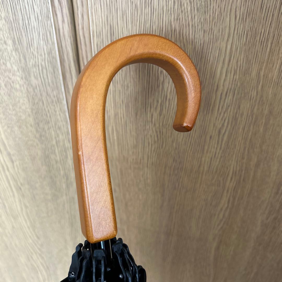 サンバリア100 2段折 白黒ストライプ 木曲がり手元