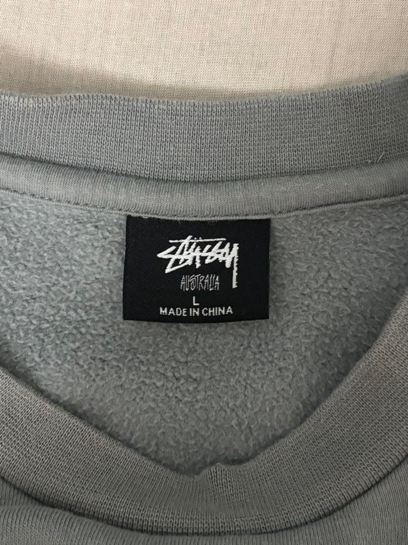 Stussy グレー スウェット 青　ブルー　L