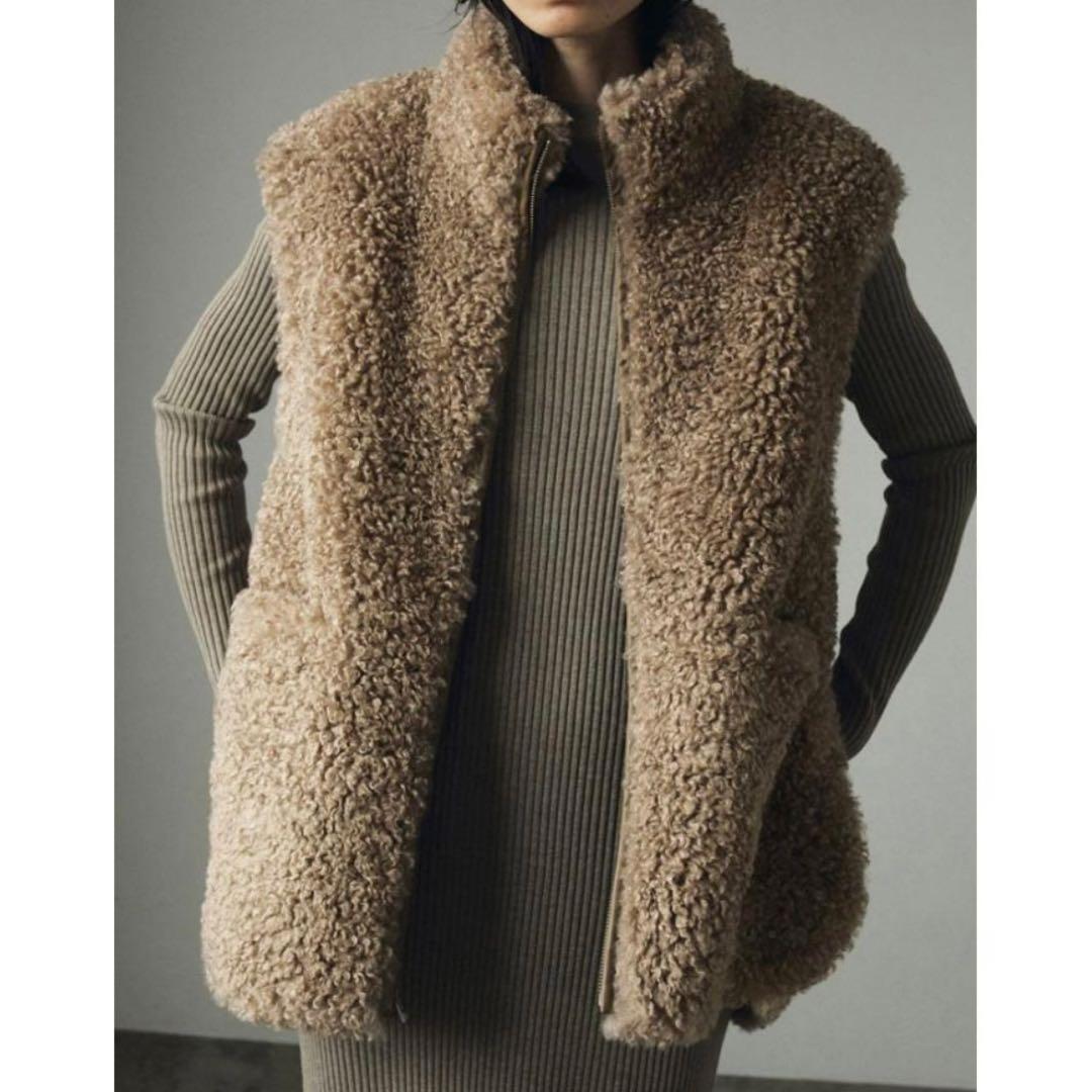 新品　未使用　anuke(アンヌーク) Eco Fur Vest モカ　36