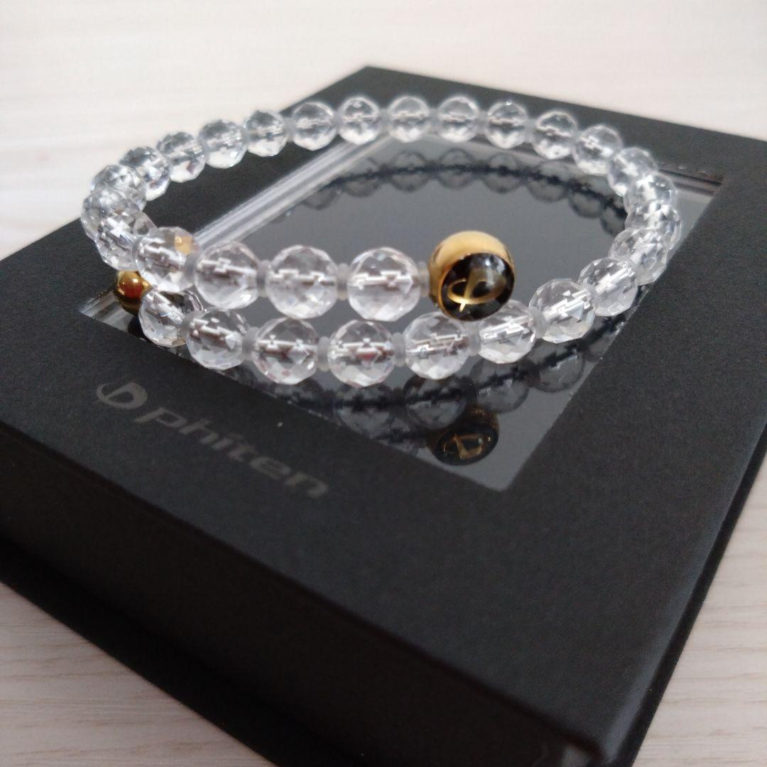 ファイテン クリスタルブレスレット 水晶L6mm玉