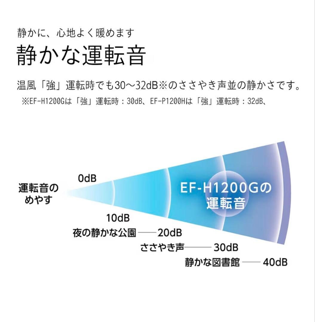 セラミックファンヒーター 暖房 1200W ブラックEF-P1200H-K