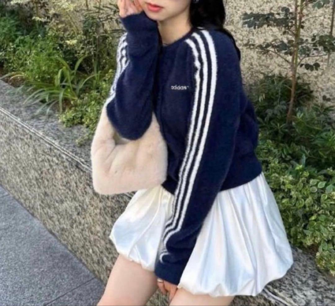 adidas アディダス フラッフィーニット カーディガン シャギXL