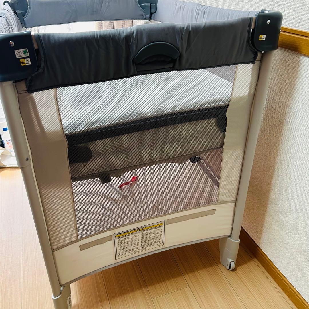 【良品】アップリカ ココネルエアーAB ベビーベッド グレーベアー Aprica