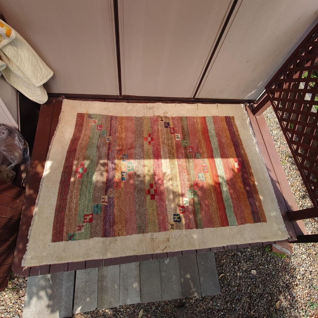 356　ギャッベ 絨毯　170×245㎝ 厚み約２㎝　ウール100％　ギャベ