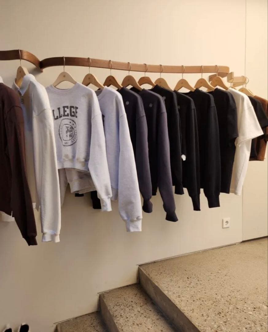 人気韓国ブランド‼️RECTO メンズグレー スウェット 肉厚裏毛トレーナー