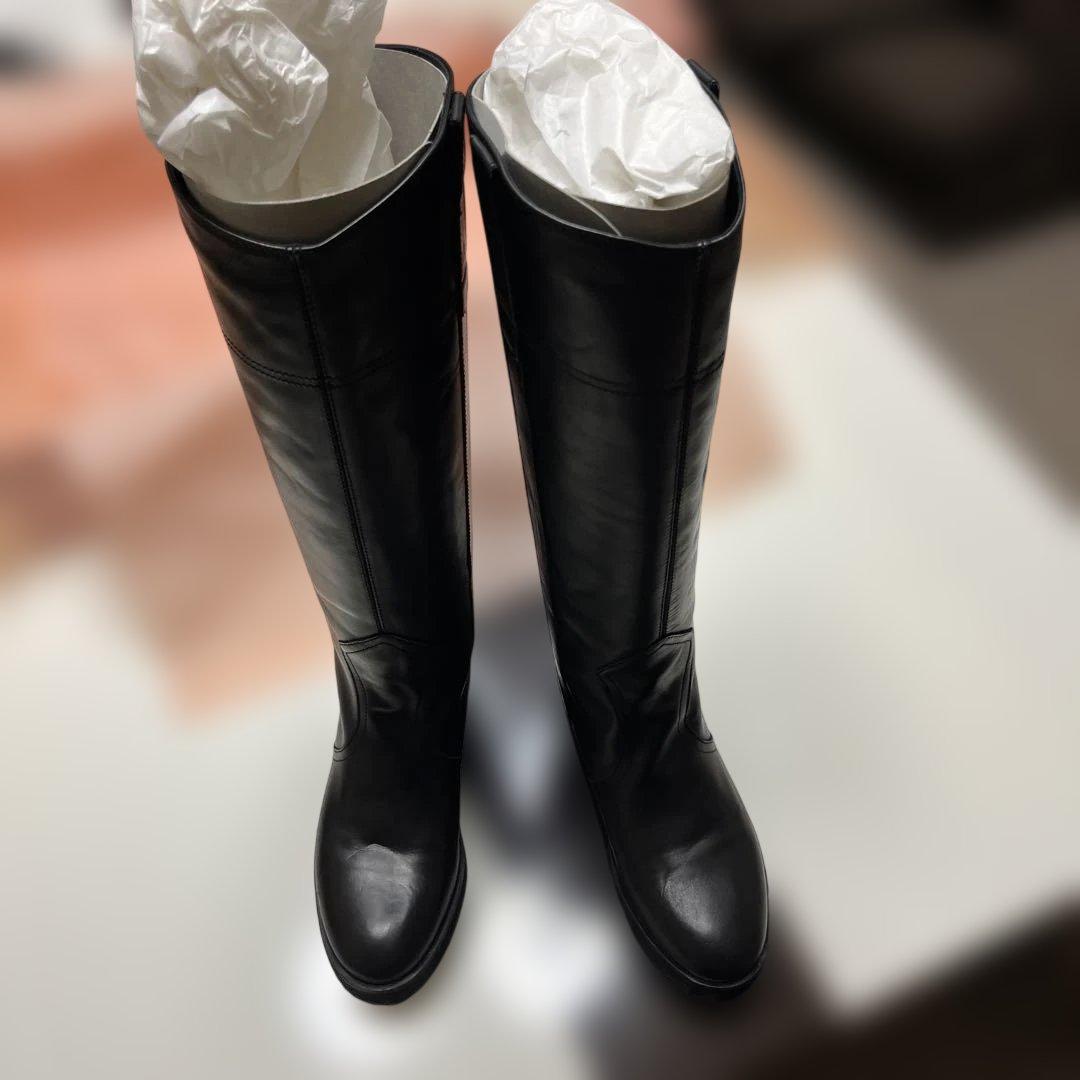 FABIO RUSCONI ブラック ロングブーツ 38