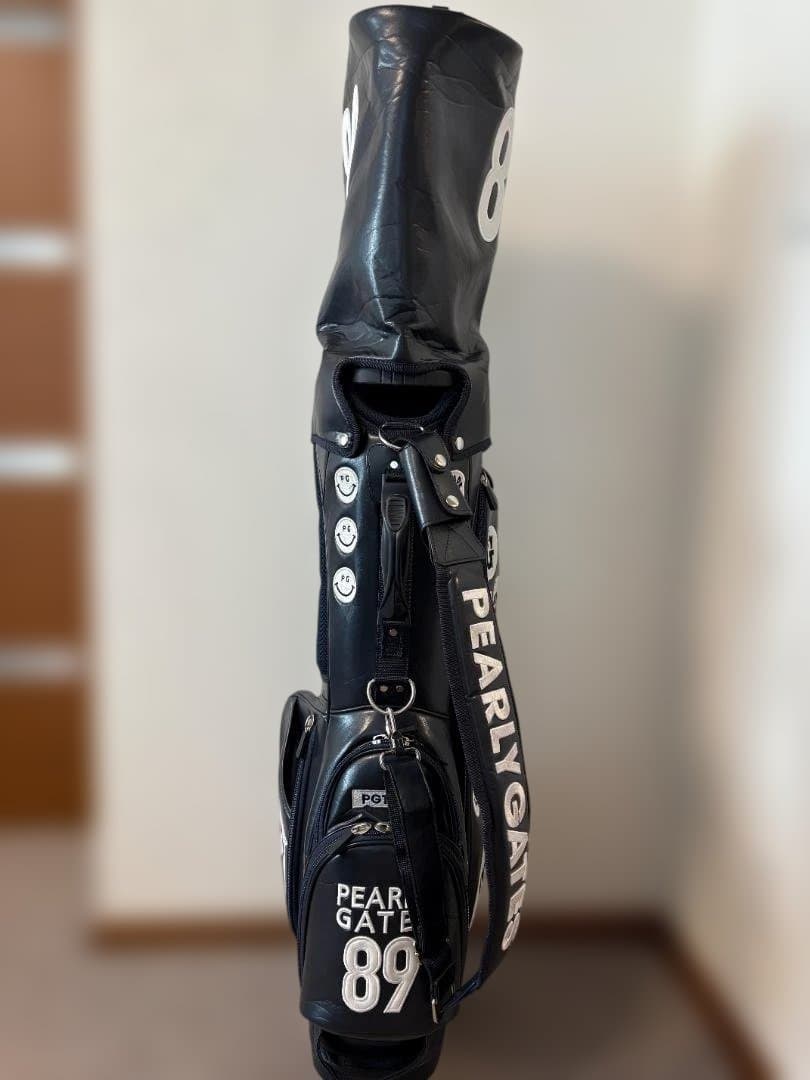 美品 パーリーゲイツ キャディバッグ スタンド式 ネイビー スマイル 89ロゴ