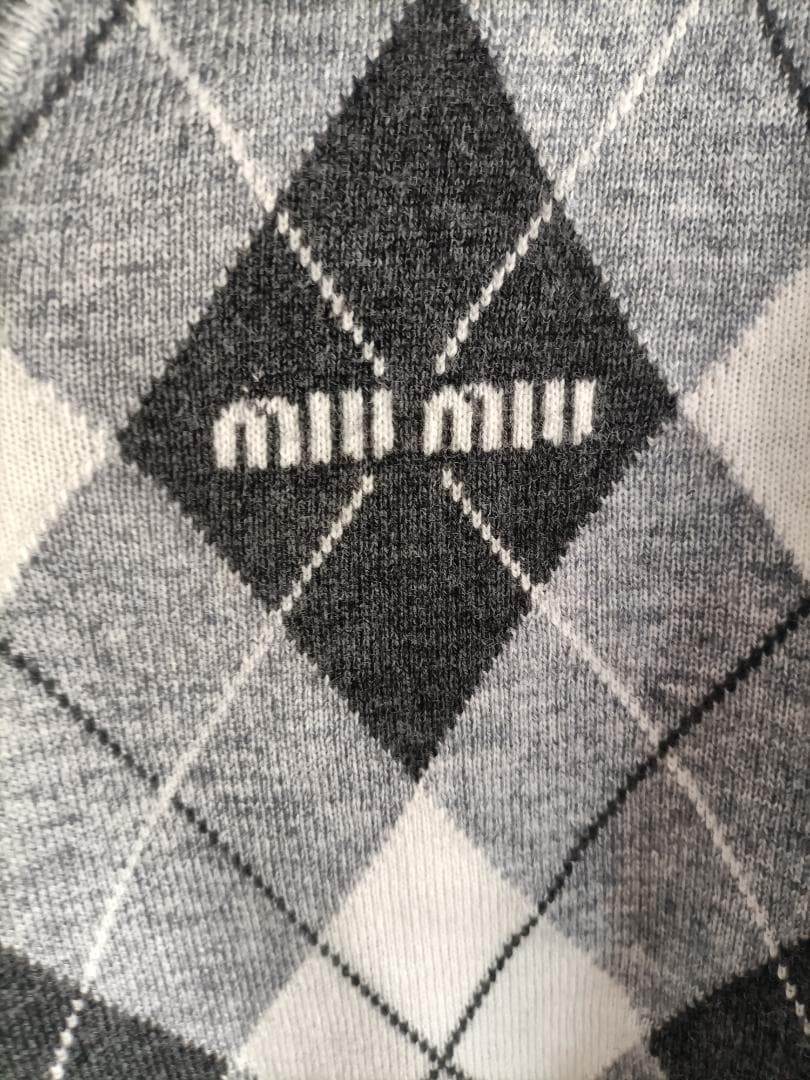 グレー/38サイズ♬ミュウミュウ 長袖 ニット MIUMIU レディースセーター